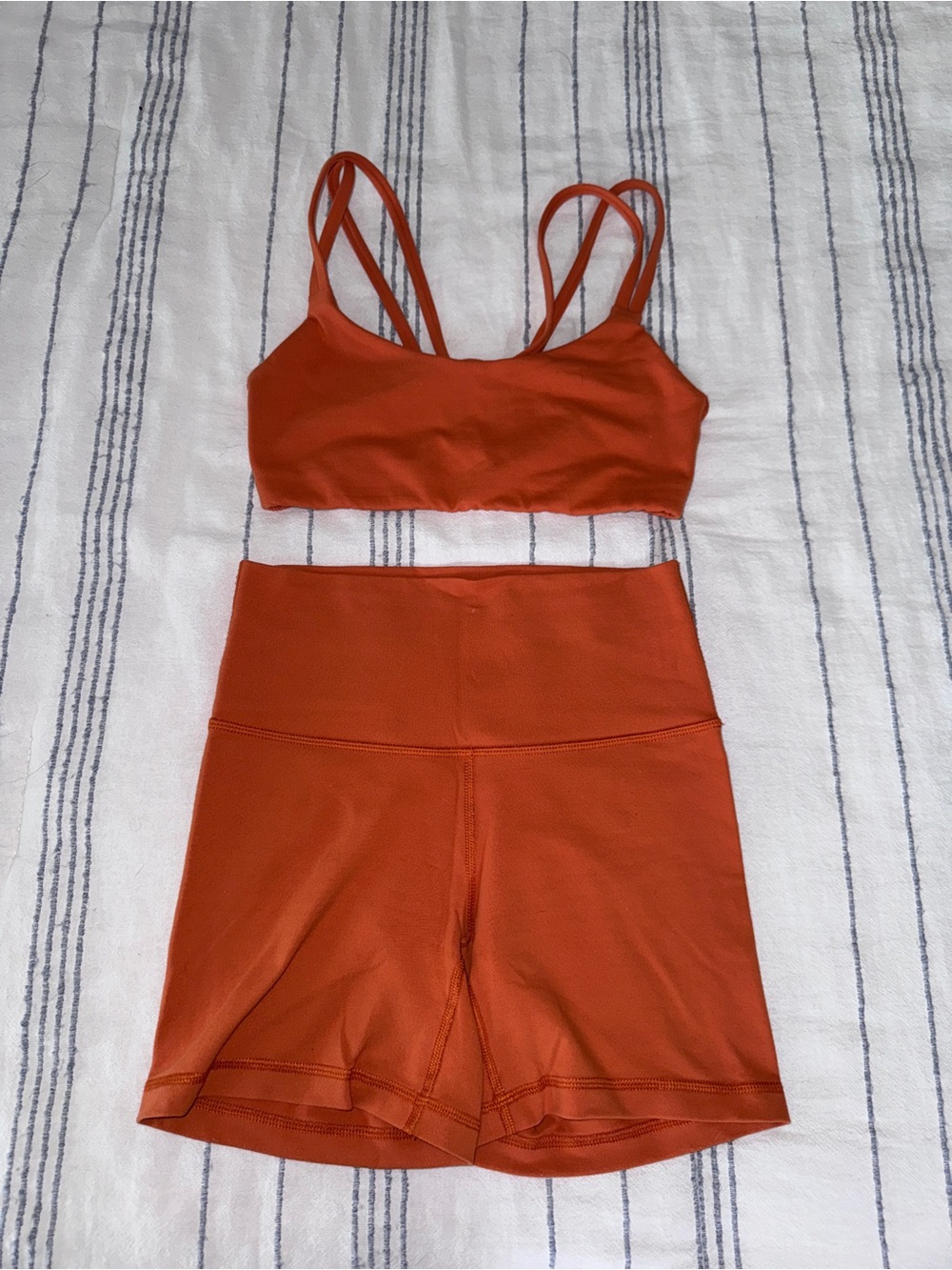 TNA strappy Sports Bra and bike shorts workour set